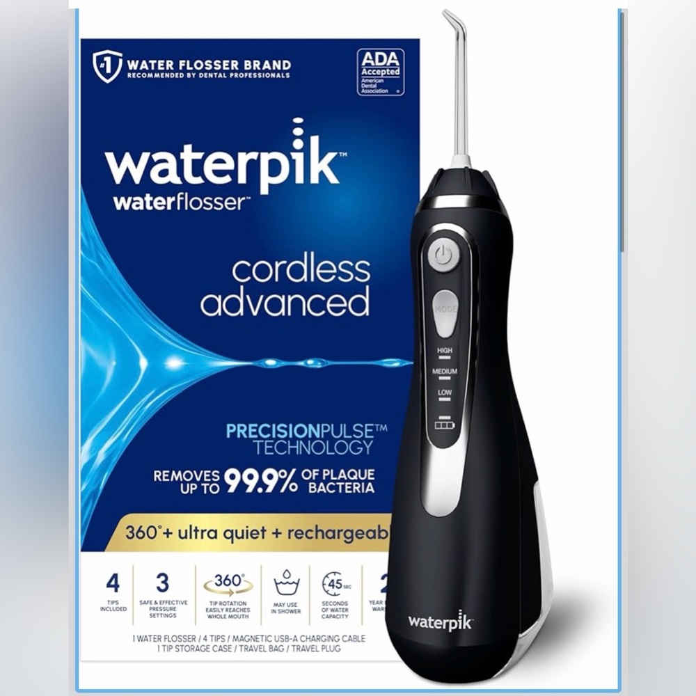 Waterpik Cordless Advanced Water Flosser - Black